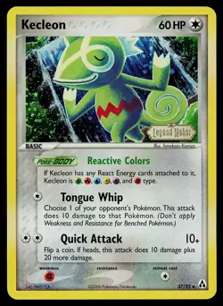 Pokemon Card - Kecleon Legend Maker 37/92 Uncommon Reverse Holo Stamped - Image 1