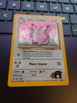 Holo Rare Erika's Clefable Pokemon Card From The 2000 Gym Heroes 1/132 - Image 2
