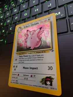 Holo Rare Erika's Clefable Pokemon Card From The 2000 Gym Heroes 1/132 - Image 4