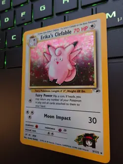Holo Rare Erika's Clefable Pokemon Card From The 2000 Gym Heroes 1/132 - Image 5