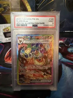 Pokemon TCG Flareon EX Prismatic Evolutions Holo Card 146/131 SV - Image 1