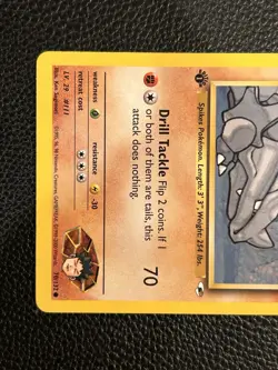 1st Edition Brock’s Rhyhorn 70/132 Vintage Pokemon Card- Gym Heroes - Image 3