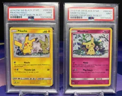 Pikachu & Mimikyu Consecutive PSA 9 Set ~ SM162 & SM163 Team Up Promo ~ Pokemon - Image 1