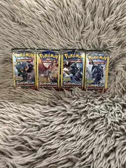 Pokemon - 4 Pack Mini Booster Full Pack Art Set - Burning Shadows - New/Sealed - Image 1