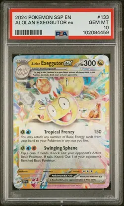 2024 POKEMON SSP EN-SURGING SPARKS #133 ALOLAN EXEGGUTOR EX PSA 10 - Image 1
