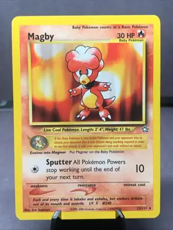 Pokemon TCG Magby 23/111 Neo Genesis Unlimited Rare WOTC LP VTG 2000 - Image 1