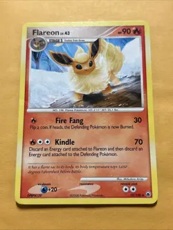 Flareon 19/100 Non Holo Rare Majestic Dawn Pokemon Card DMG - Image 1