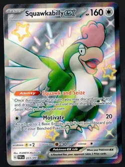 Pokemon TCG Shiny Squawkabilly ex 223/091 Paldean Fates Full Art Shiny Rare Holo - Image 3