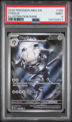 2025 POKEMON MEG EN-MEGA EVOLUTION ILLUSTRATION RARE #150 STEELIX PSA 9 - Image 1