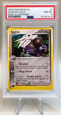 Pokemon Aggron #1/109 Holo Rare - 2003 EX Ruby & Sapphire Set - PSA 8 NM-MT! - Image 1