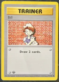 Pokemon TCG | Bill 91/102 | Base Set 1st Edition | HP - Image 1