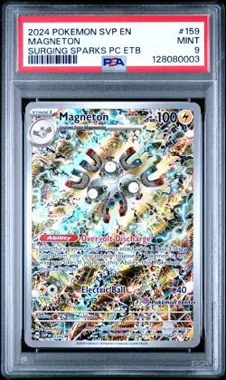 2024 Pokemon SVP En Magneton Surging Sparks PC ETB #159 Black Star Promo PSA 9 - Image 1