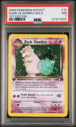 2000 POKEMON ROCKET 1ST EDITION #12 DARK SLOWBRO-HOLO PSA 7 - Image 1