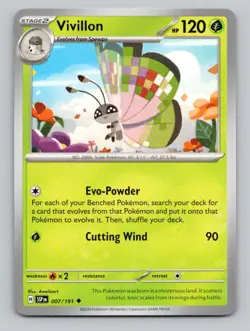 Vivillon #007/191 Uncommon SV08: Surging Sparks Pokemon Pokemon - Image 1