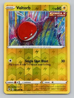 Reverse Holo Voltorb 087/264 Common SWSH08: Fusion Strike Pokemon - Image 1