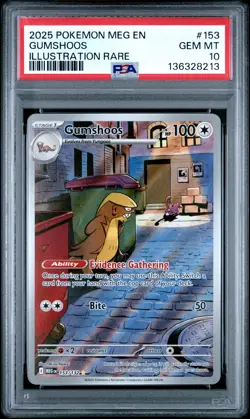 2025 POKEMON MEG EN-MEGA EVOLUTION ILLUSTRATION RARE #153 GUMSHOOS PSA 10 - Image 1