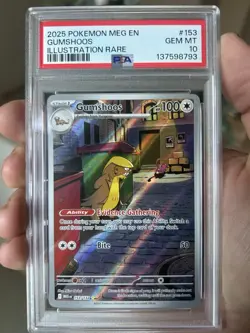 2025 Pokemon Mega Evolution MEG EN Gumshoos Illustration Rare #153/132 PSA 10✨🔥 - Image 1