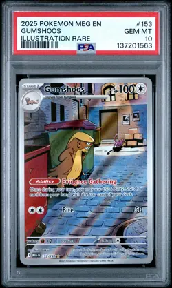 2025 POKEMON MEG EN-MEGA EVOLUTION ILLUSTRATION RARE #153 GUMSHOOS PSA 10 - Image 1