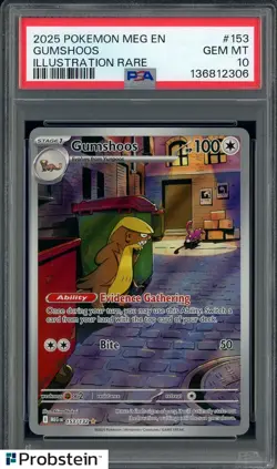 2025 Pokemon Meg En Illustration Rare #153 Gumshoos PSA 10 GEM MINT - Image 1
