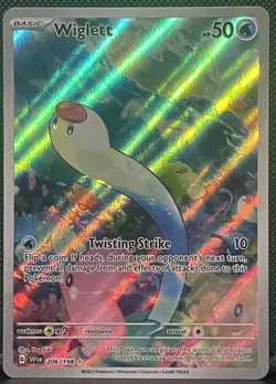 Wiglett 206/198 Illustration Rare Scarlet & Violet Base Set Pokemon Card NM - Image 1