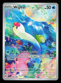 Wiglett 206/198 Illustration Rare Scarlet & Violet Base Set Pokemon Card - Image 1