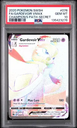 2020 POKEMON SWORD & SHIELD CHAMP'S PATH SECRET FULL ART/GARDEVOIR VMAX PSA 10 - Image 1