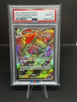 Pokemon Sword and Shield Evolving Skies Rayquaza Vmax PSA 10 GEM MINT - Image 1