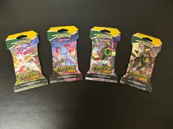 Pokemon Evolving Skies Sword/Shield Sleeved Booster Pack Art Set of 4 NFS - Image 1