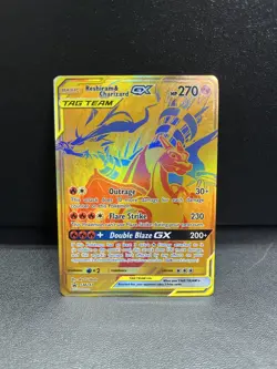 Pokemon TCG Full Card Holofoil Reshiram & Charizard GX SM247 Black Star Promo - Image 4