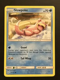 Slowpoke 42/214 Sun & Moon Unbroken Bonds Common Pokemon Card 2019 - Image 1