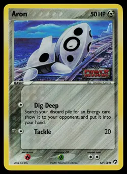 Pokemon Card - Aron Power Keepers 42/108 Common Reverse Holo Stamped - Image 1