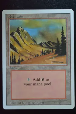 Magic The Gathering MTG MOUNTAIN (C) Revised LP Lightly Played - Image 1
