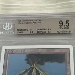 MAGIC THE GATHERING MTG 1994 REVISED ED VOLCANIC ISLAND RARE BGS 9.5 - Image 5