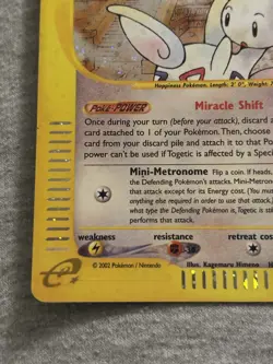 Togetic Holo-Pokemon Aquapolis E-Series Holo Rare Card H27/H32 - Image 3