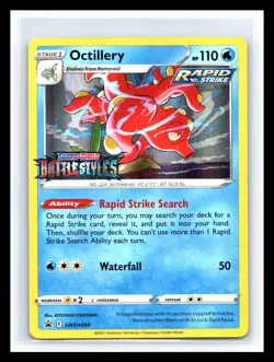 💥 Octillery Prerelease SWSH089 Pokemon Holo Stamp Sword & Shield Battle Styles - Image 1