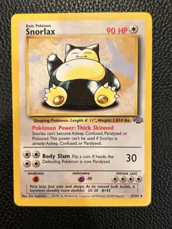 Pokemon TCG Snorlax Jungle Card 27/64 Unlimited Rare, Non-holo - Image 1