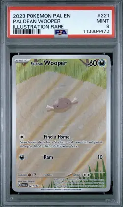 Paldean Wooper Illustration Rare 221/193 Pokemon Paldea Evolved PSA 9 - Image 1