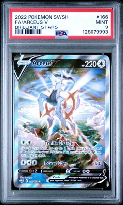 2022 Pokemon Sword & Shield SWSH Full Art Arceus V Brilliant Stars #166 PSA 9 - Image 1