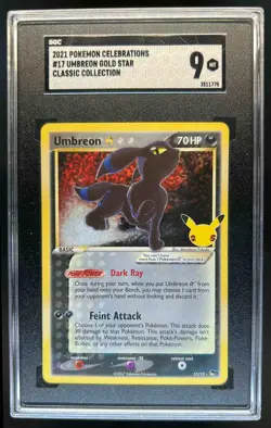 2021 Pokemon SWSH Celebrations Umbreon Classic Collection #17/17 SGC 9 - Image 1