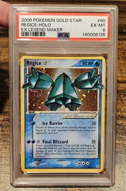 2006 POKEMON EX LEGEND MAKER GOLD STAR #90 REGICE-HOLO PSA 6 - Image 1