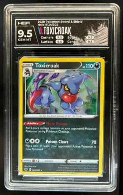 2020 Pokemon SWSH Toxicroak Holo #124/202 HGA 9.5 - Image 1