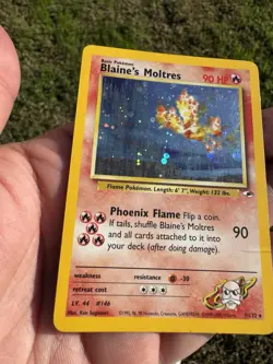 Pokemon TCG Blaine's Moltres Gym Heroes 1/132 Unlimited Edition Holo Rare - Image 1