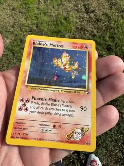 Pokemon TCG Blaine's Moltres Gym Heroes 1/132 Unlimited Edition Holo Rare - Image 2