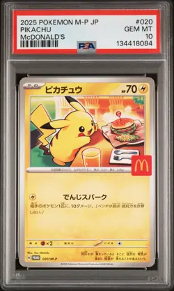 2025 POKEMON JAPANESE M-P PROMO MCDONALD'S #020 PIKACHU PSA 10 - Image 1