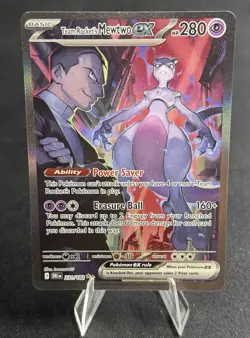 Team Rocket's Mewtwo ex 231/182 SIR Destined Rivals Pokemon Card TCG - Image 1
