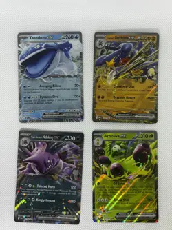 Pokemon TCG Dondozo EX Cynthia’s Garchomp EX Team Rocket’s Nidoking EX Arboliva - Image 1