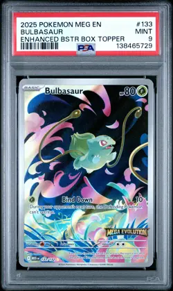 2025 POKEMON MEG EN-MEGA EVOLUTION ENHANCED BOOSTER BOX TOPPER BULBASAUR PSA 9 - Image 1