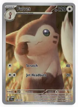 Furret 168/159 Sv09: Journey Together Illustration Rare Holo Pokemon Tcg Card NM - Image 1