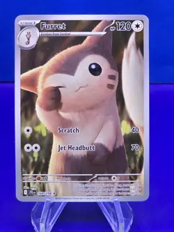 Pokemon TCG Furret 168/159 SV09: Journey Together Illustration Rare Card - NM - Image 1