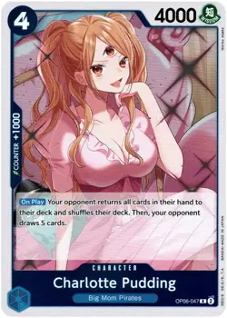 ONE PIECE Charlotte Pudding OP06-047 Wings of the Captain Rare Foil OP06-047 NM - Image 1